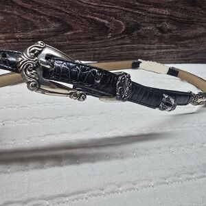 Vintage Brighton Black Leather Belt Boho Western Women's Sz S 30 47003 Rodeo